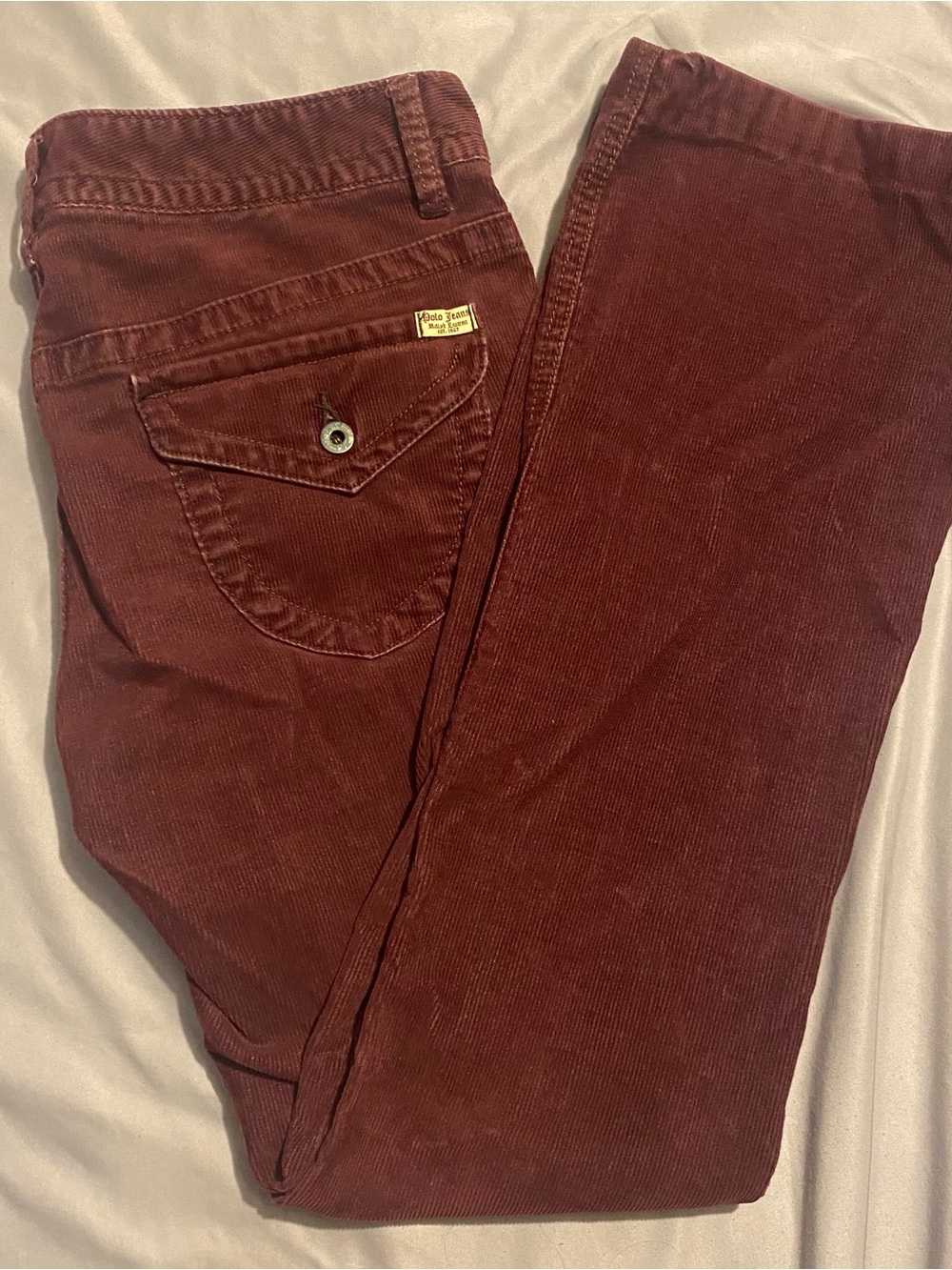 Polo Jeans Co Ralph Lauren Kelly Corduroy Pants Women’s 8 Burgundy Bootcut Y2K